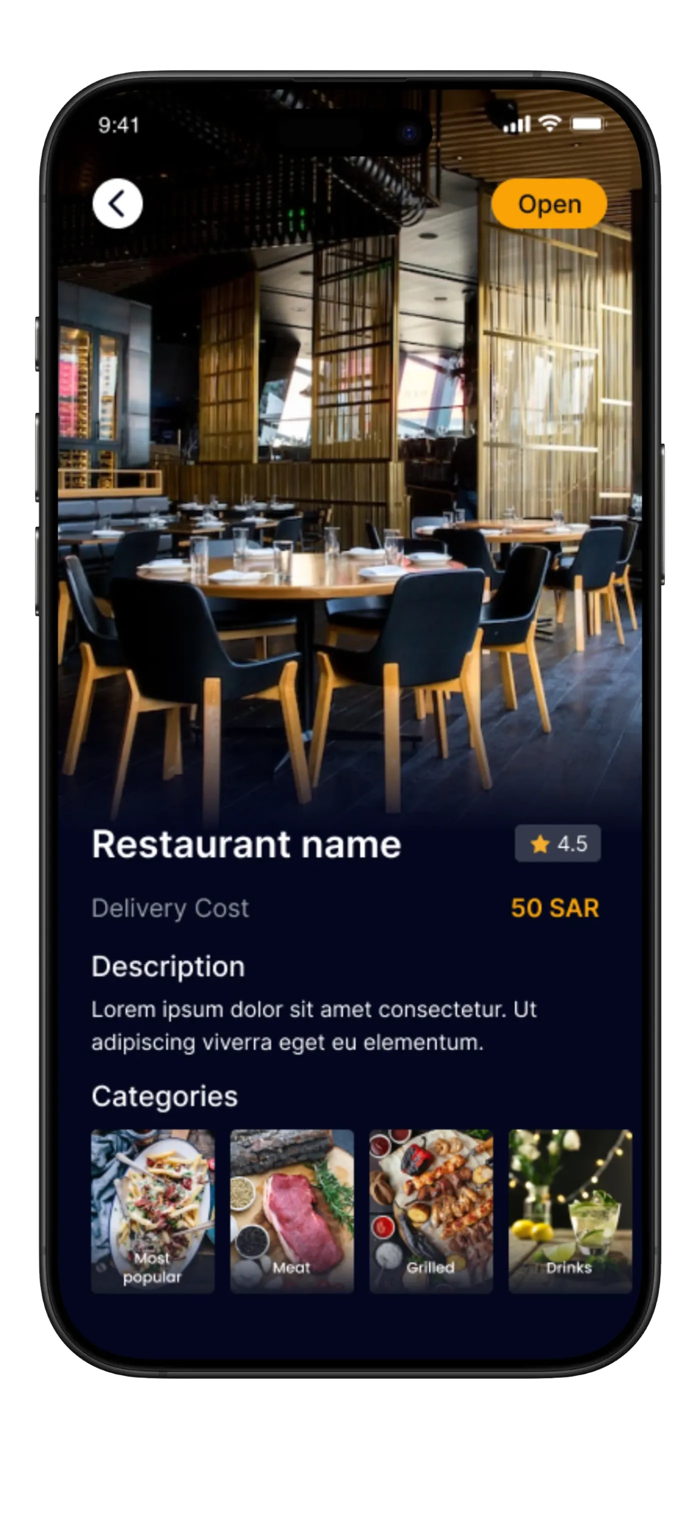 خدمة تصميم تطبيقات المطاعم