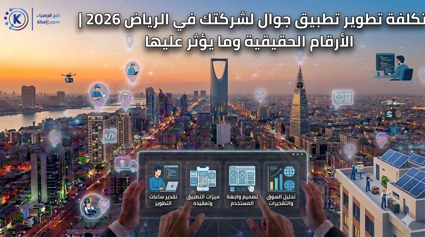 تكلفة تطوير تطبيق جوال لشركتك في الرياض 2026 | الأرقام الحقيقية وما يؤثر عليها
