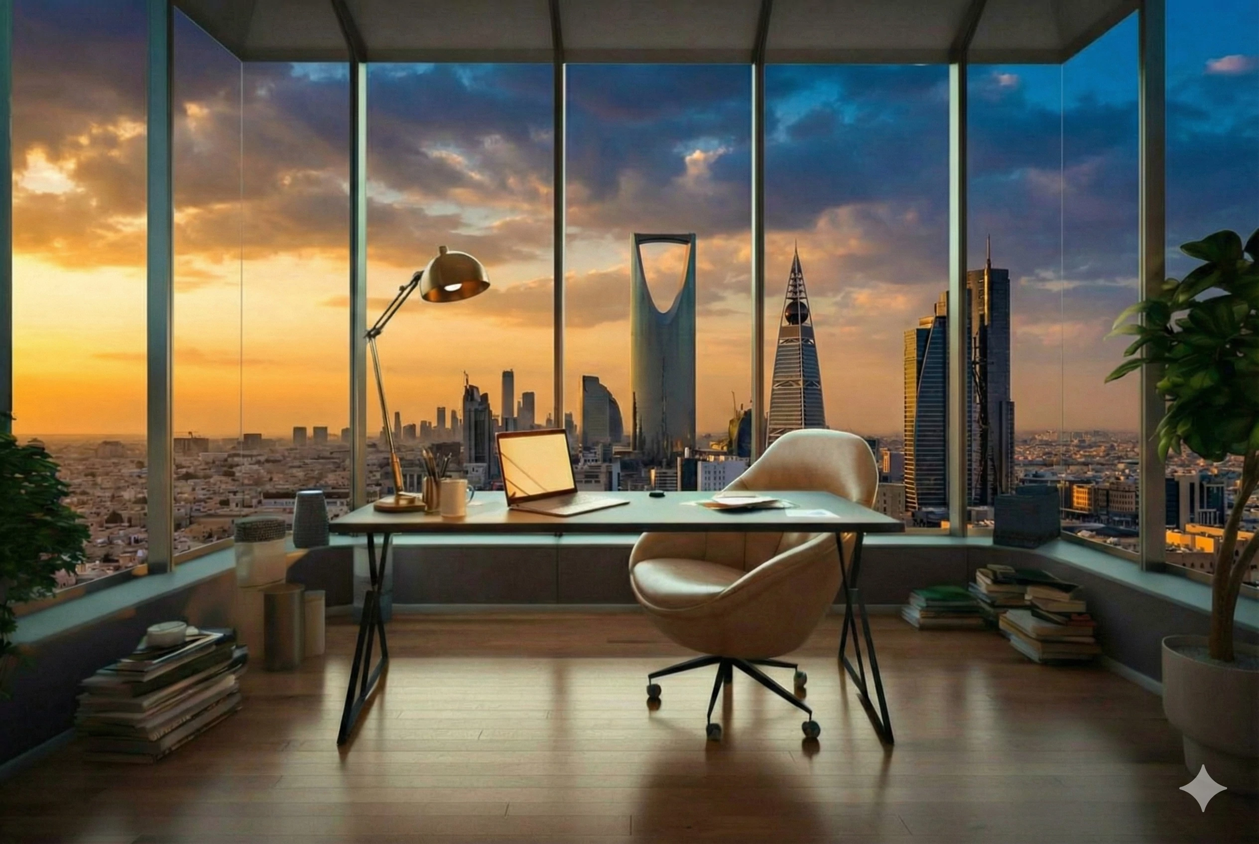 Smart city background in Riyadh